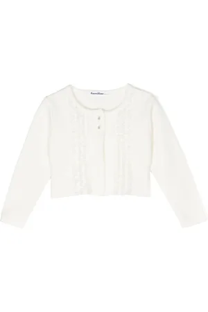 Familiar Ruffled button-front cardigan