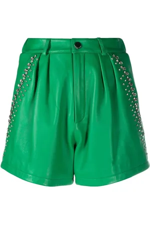 Philipp Plein Rhinestone-embellished leather shorts