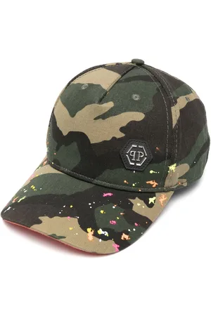 Philipp Plein Camouflage paint splatter baseball hat