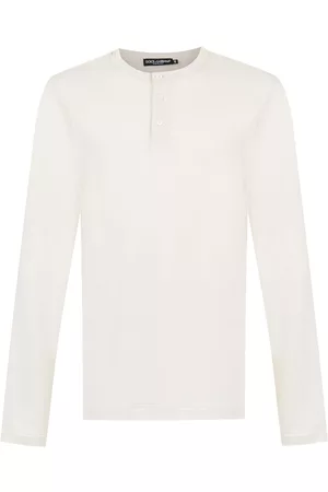 Dolce & Gabbana Homem T-shirts & Manga Curta - Half-buttoned T-shirt