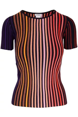AKRIS Striped slim-fit knit T-shirt