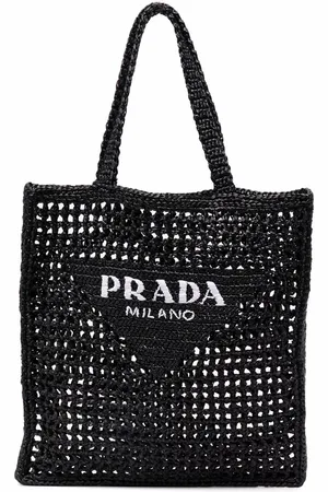 Prada Interwoven-design logo-print shoulder bag