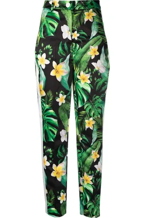 Philipp Plein Hawaii-print high-waisted trousers
