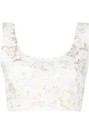 Bambah Floral-pattern cropped top