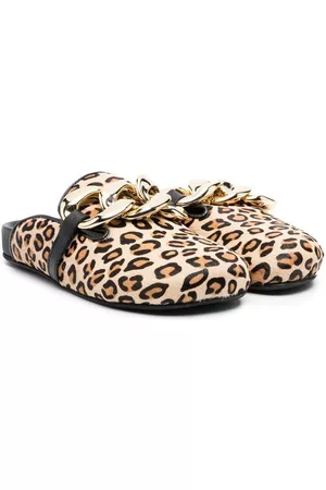 Florens Leopard-print chain-trim slippers