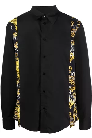 VERSACE Baroque-panelled long-sleeve shirt