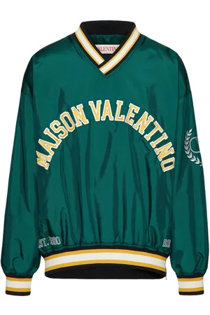 VALENTINO Embroidered logo V-neck sweatshirt