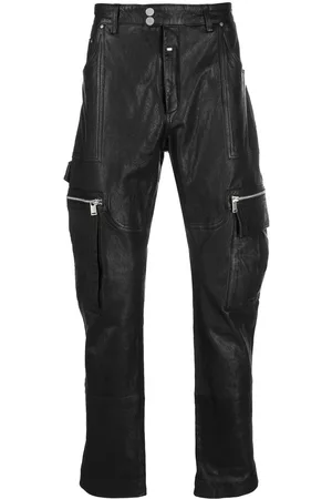Young Poets Straight-leg leather cargo trousers