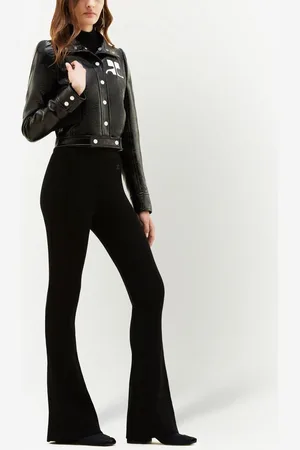 Courrèges Reediton ribbed flared trousers