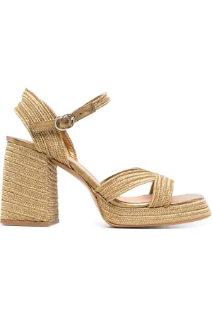CASTA Interwoven metallic slingback sandals