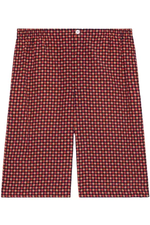 Gucci Homem Calções - Geometric houndstooth-print tailored shorts