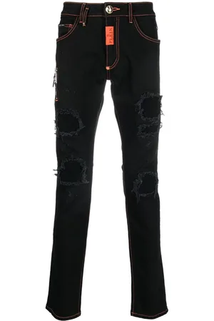 Philipp Plein Ripped slim-cut jeans