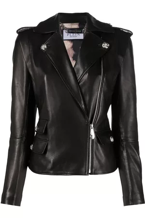Philipp Plein Mulher Casacos de Pele & Couro - Tailored leather biker jacket