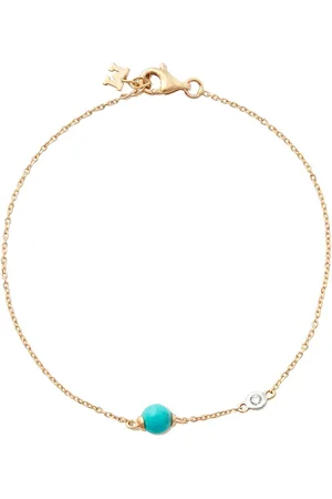 Mateo 14kt yellow turquoise and diamond charm bracelet
