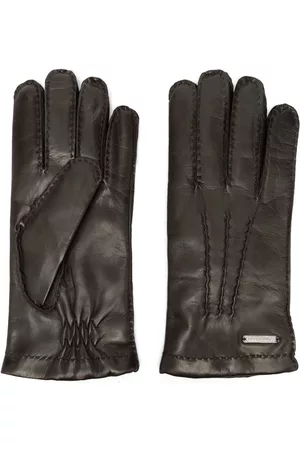 corneliani Tonal-stitch leather gloves