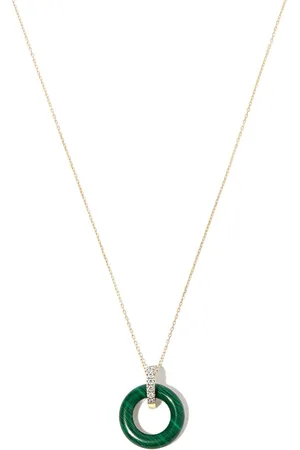 Mateo 14kt yellow malachite necklace