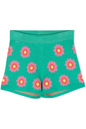 Stella McCartney Knitted floral-print shorts
