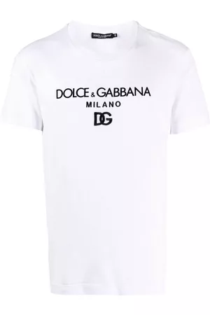 Dolce & Gabbana Homem T-shirts & Manga Curta - Logo-embroidered short-sleeve T-shirt