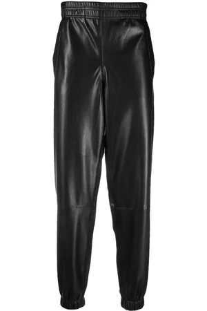 LANEUS Leather-effect straight-leg trousers