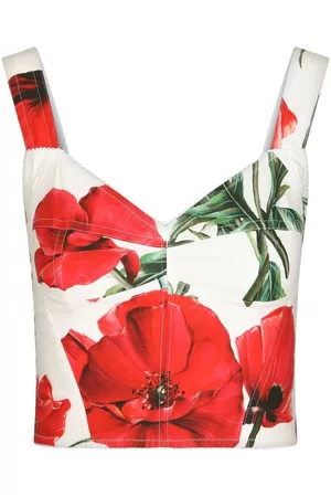 Dolce & Gabbana Poppy-print bodice top