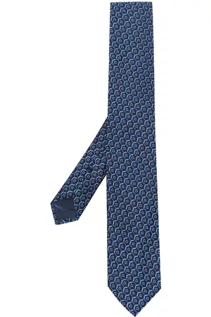 Salvatore Ferragamo Greca pattern-print silk tie