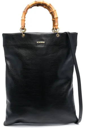 Jil Sander Bamboo-handle leather tote bag