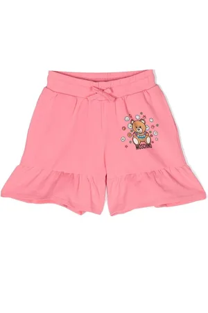 Moschino Teddy-print ruffled shorts