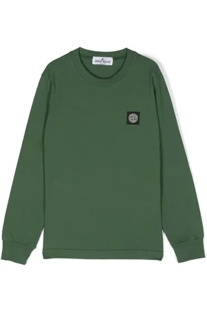 Stone Island Logo-patch crew neck sweatshirt