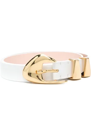 By Far Sculpted-buckle leathe belt