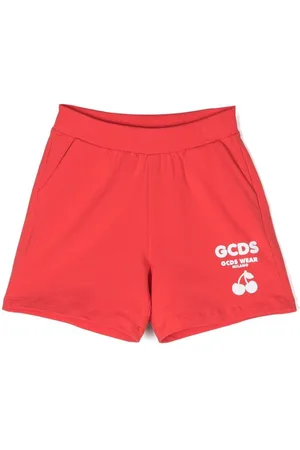 GCDS Logo-print track shorts