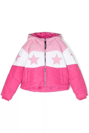 Pinko Kids Menina Casacos de Penas & Acolchoados - Star-patch padded jacket