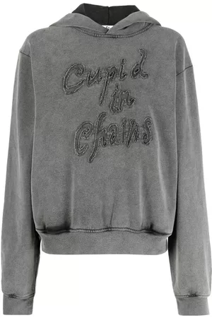 Acne Studios Slogan-appliqué cotton hoodie
