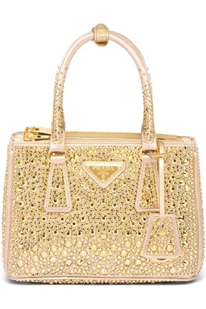 Prada Galleria crystal-embellished satin mini bag