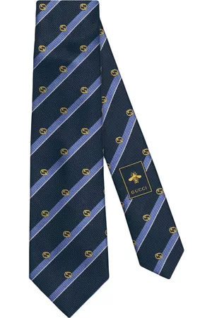 Gucci Homem Laços de Colarinho - Striped GG silk tie