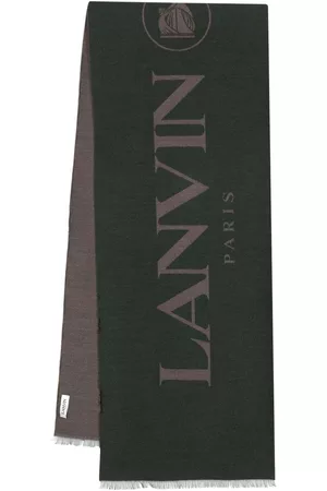 Lanvin Intarsia-knit logo scarf