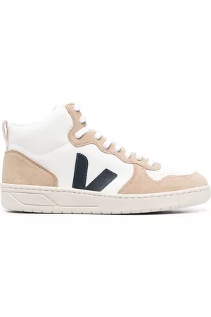 Veja Leather panelled high-top sneakers