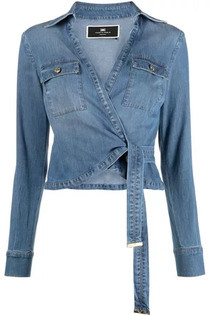 Elisabetta Franchi Wraparound denim shirt