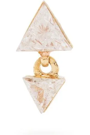 Maria Tash 18kt white Triangle diamond drop earring