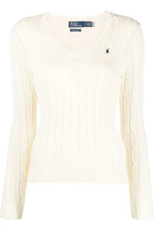 Ralph Lauren Embroidered-logo cable-knit jumper