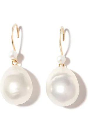 Mizuki 14kt yellow pearl drop earrings
