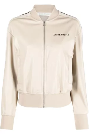 Palm Angels Mulher Casacos de Pele - Leather-effect track jacket