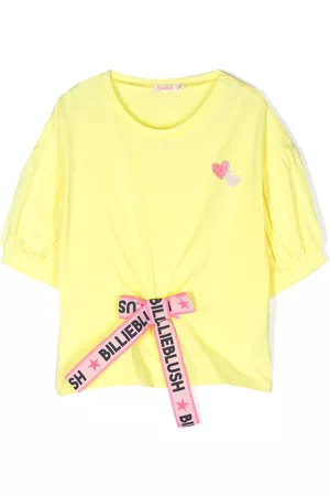 Billieblush Menina T-shirts & Manga Curta - Logo-bow puff-sleeve T-shirt