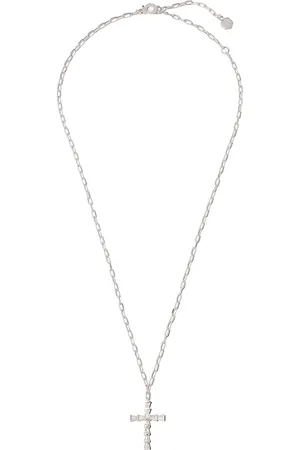 Shay 18kt white gold mini-cross diamond necklace