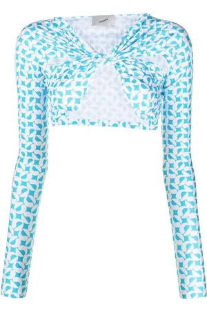 COPERNI Patterned ruched cropped top