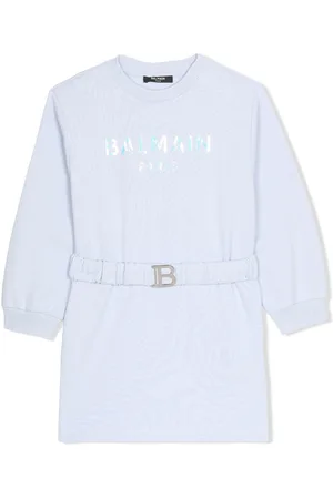 Balmain Logo-print belted dress