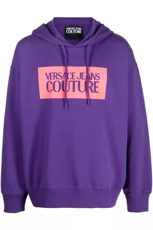 VERSACE Homem Sweatshirts - Logo print cotton hoodie