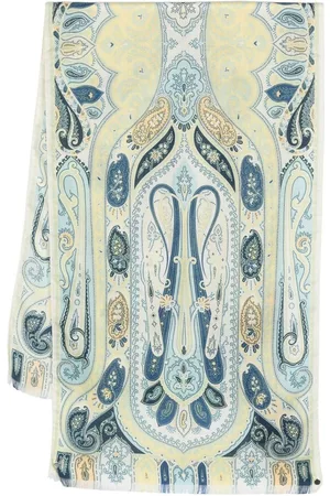 Etro Mulher Cachecol com gola - Paisley-print knitted scarf