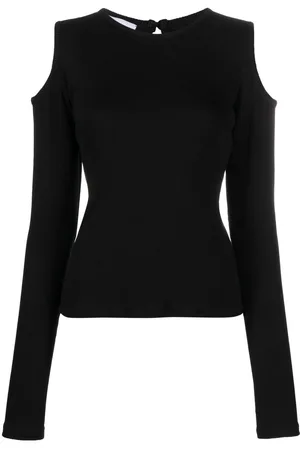 Ioana Ciolacu Fine-ribbed cold-shoulder top