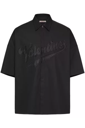 VALENTINO Logo-patch bowling shirt