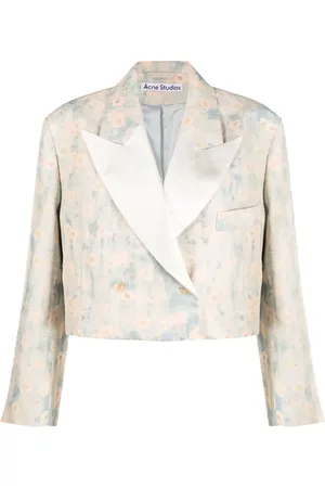 Acne Studios Mulher Blazer estampado - Floral-print double-breasted blazer